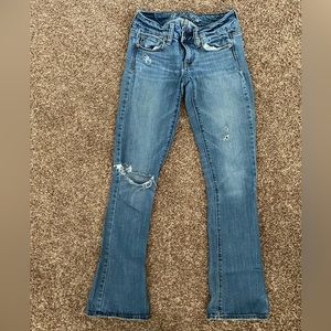 American Eagle Distressed Skinny Kick Jeans